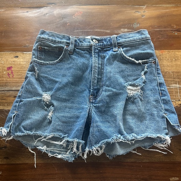 Abercrombie & Fitch Pants - Abercrombie & Fitch Distressed Blue Denim Cutoff Shorts